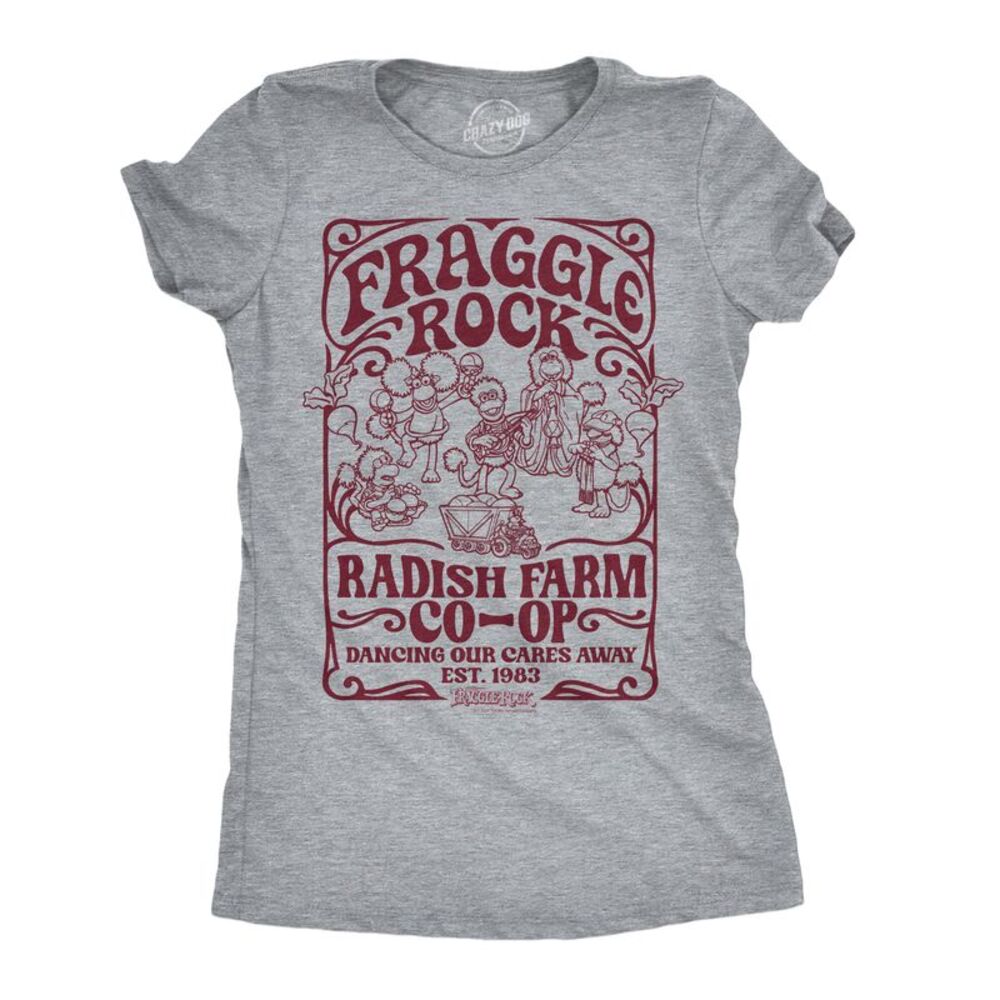 Womens Funny Fraggle Rock Raddish Farm Co Op T Shirt Jim Henson Tee For Ladies